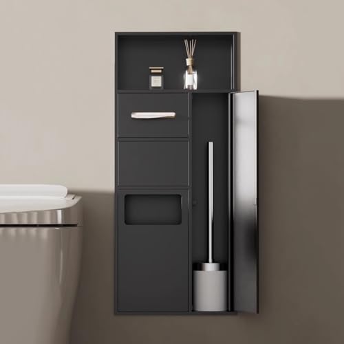 PA-DABAOO Versenkter Toilettenbürstenhalter Mit Schrank, Badezimmernische Aus Edelstahl, Großer Toilettenpapierhalter Zur Wandmontage, Multifunktionale Badezimmer-Ablagenische PA-DABAOO Versenkter Toilettenbürstenhalter Mit Schrank, Badezimmernische Aus Edelstahl, Großer Toilettenpapierhalter Zur Wandmontage, Multifunktionale Badezimmer-Ablagenische von PA-DABAOO