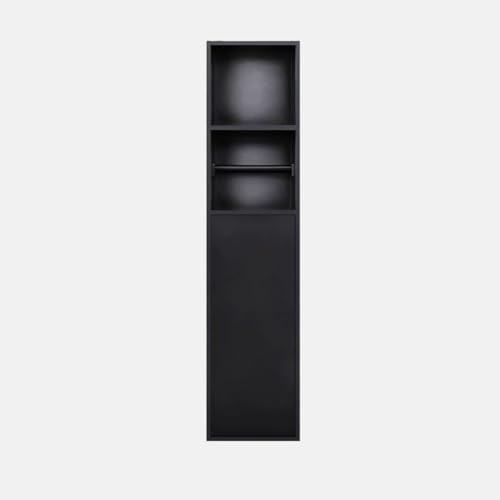 PA-DABAOO Wandschrank Für Versenkten Toilettenpapierhalter, Badezimmernische Aus Edelstahl, Übermontierter Toilettenpapierhalter, Mit Spender Und Aufbewahrung,Black 80cm von PA-DABAOO