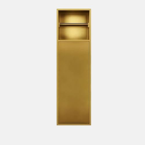 PA-DABAOO Wandschrank Für Versenkten Toilettenpapierhalter, Badezimmernische Aus Edelstahl, Übermontierter Toilettenpapierhalter, Mit Spender Und Aufbewahrung,Gold 60cm von PA-DABAOO