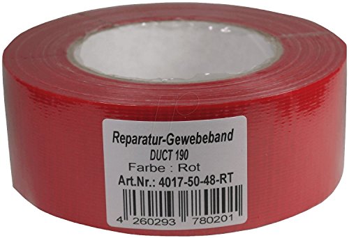 PA-WORLD Premium Tape 50mm x 50m rot Ultra Strong Profi Reparatur-Gewebeband Gaffa Gaffer Tape Duct Tape Klebeband Panzertape Panzerband Gewebeklebeband Steinband von PA-WORLD