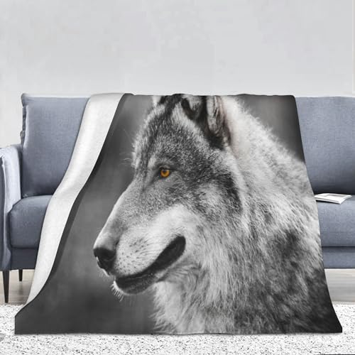 PAAHRYI Wolfsmuster Decke,3D Drucken Wald Wild Tier Wolf Flauschig Decke,bequem und atmungsaktiv,Decke Klimatisierte Sofadecke,Camping für Erwachsene Kinder (130 x 150 cm, C) von PAAHRYI
