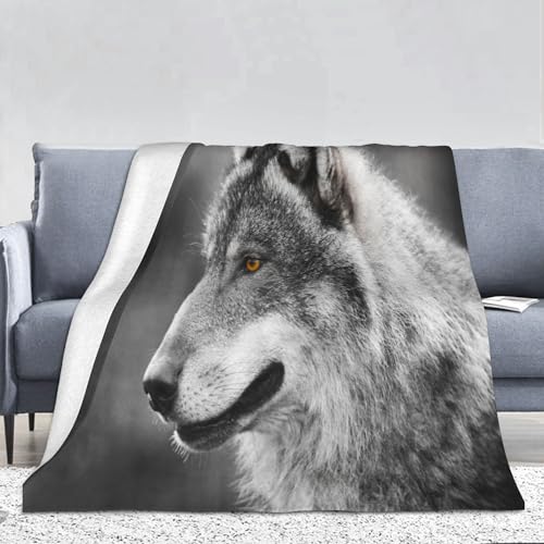 PAAHRYI Wolfsmuster Decke,3D Drucken Wald Wild Tier Wolf Flauschig Decke,bequem und atmungsaktiv,Decke Klimatisierte Sofadecke,Camping für Erwachsene Kinder (150 x 200 cm, C) von PAAHRYI