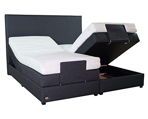 PAARA Boxspringbett mit Bettkasten Kopfverstellung Antirutsch-Matten Taschenfederkern Matratze Kaltschaum Topper Komplettset - Jedes Bett EIN Unikat - Made in Germany (100 x 200 cm) von PAARA