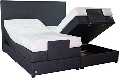 PAARA Boxspringbett mit Bettkasten Kopfverstellung Antirutsch-Matten Taschenfederkern Matratze Kaltschaum Topper Komplettset - Jedes Bett EIN Unikat - Made in Germany (140 x 200 cm) von PAARA