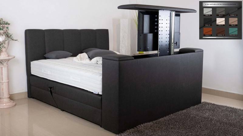 PAARA Boxspringbett Chicago elektrisch verstellbar mit Motor + TV Lift, mit einzigartigem Belüftungssystem von PAARA