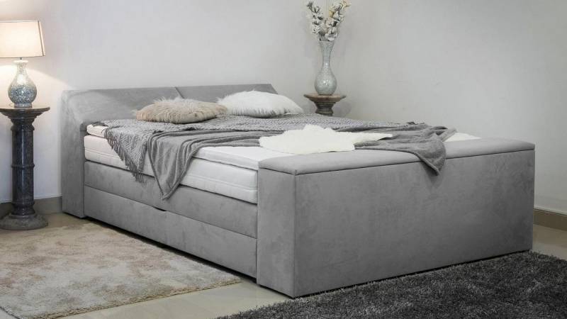 PAARA Boxspringbett Dubai mit Bettkasten Kopfteil Fußteil Stauraum, inkl. Matratzen und Topper, mit einzigartigem Belüftungssystem von PAARA