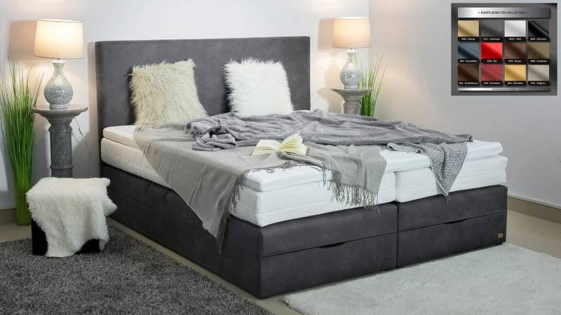 PAARA Boxspringbett Florenz mit Bettkasten Kopfteil verstellbar Stauraum, inkl. Matratzen und Topper, mit einzigartigem Belüftungssystem von PAARA