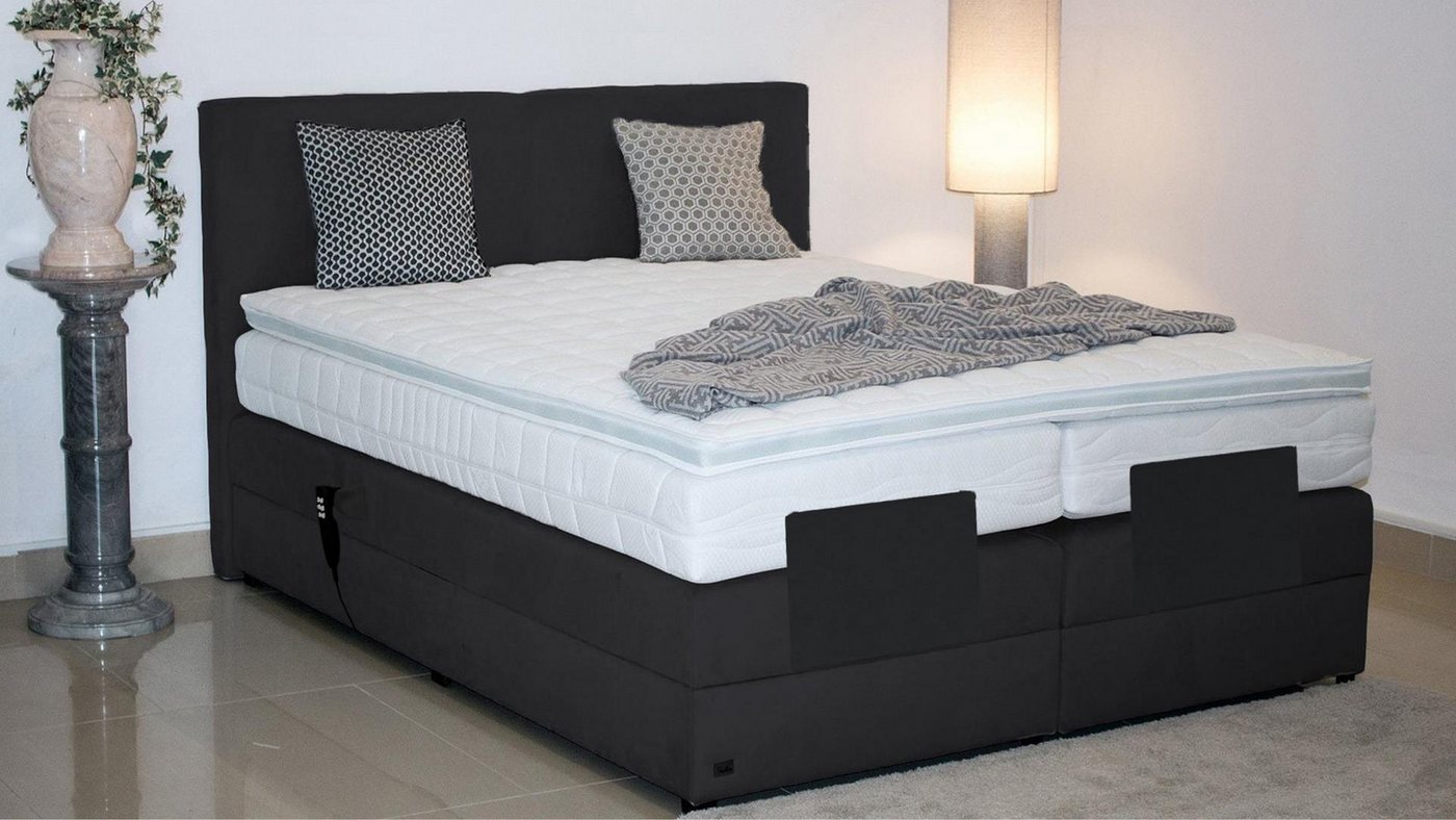 PAARA Boxspringbett Montana elektrisch verstellbar mit Motor alles, inkl. Matratzen und Topper, mit einzigartigem Belüftungssystem von PAARA