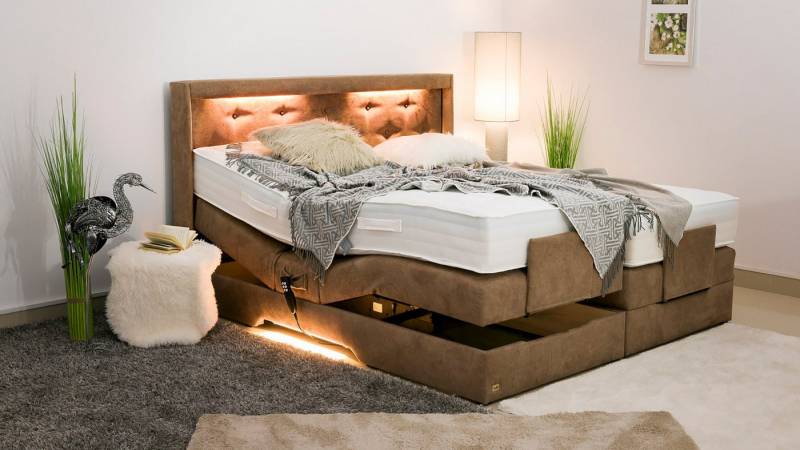 PAARA Boxspringbett Paris elektrisch verstellbar mit Motor LED alles, mit einzigartigem Belüftungssystem von PAARA