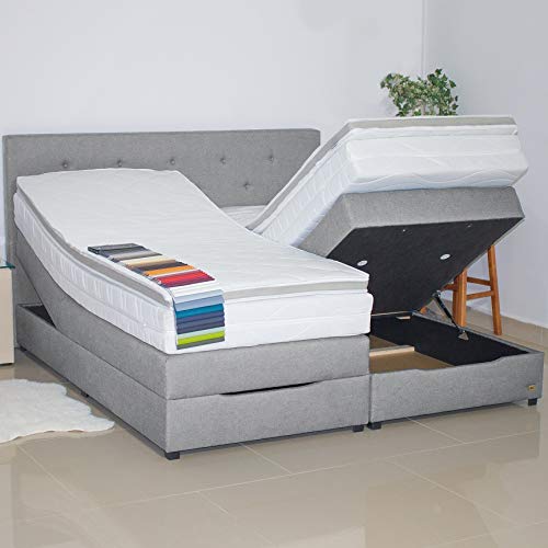 PAARA Boxspringbett mit Bettkasten Anti-Rutschmatten Taschenfederkern Matratze Kaltschaum Topper Komplettset 180 x 200 cm - Jedes Bett EIN Unikat - Made in Germany von PAARA