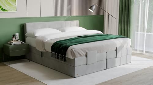PAARA Boxspringbett mit Motorverstellung - 10.000 Newton Motorleistung - Anti-Rutschmatten Taschenfederkern Belüftungssystem Kaltschaum Topper - Made in Germany (140 x 220 cm) von PAARA