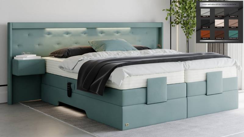 PAARA Boxspringbett mit Nachttisch elektrisch verstellbar LED Modell Paris, mit einzigartigem Belüftungssystem PAARA Boxspringbett mit Nachttisch elektrisch verstellbar LED Modell Paris, mit einzigartigem Belüftungssystem von PAARA