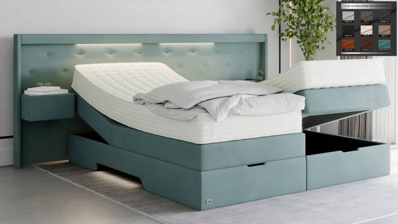 PAARA Boxspringbett mit Nachttischen, Bettkasten, LED, Kopfteil verstellbar Model Paris, Deutschland von PAARA