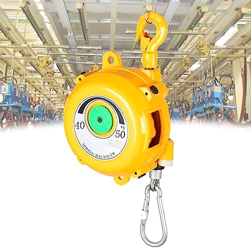 1 Stück verstellbarer Federzug mit 1,5 m Kabel und Haken – einziehbarer Werkzeughalter for Werkstatt und Industrie in Gelb(40-50kg) von PAAWBW