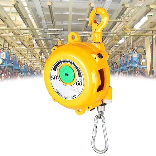 1 Stück verstellbarer Federzug mit 1,5 m Kabel und Haken – einziehbarer Werkzeughalter for Werkstatt und Industrie in Gelb(50-60kg) von PAAWBW