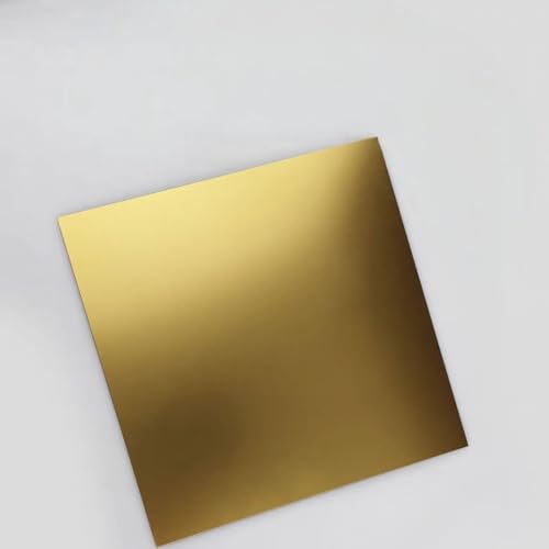 Maschinengeschnittene Platten aus eloxiertem Aluminium der Güteklasse 5052 – 0,5 mm dick, 100 x 100 mm, perfekt for Dekoration und Bau – 1 Stück(Gold) von PAAWBW