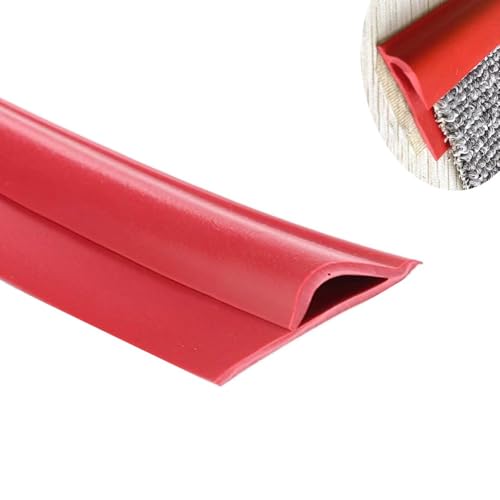 PAAWBW Selbstklebende PVC-Übergangsleiste for Teppich und Fliesen – langlebige Kantenleiste for einen glatten Bodenübergang, anpassbare Größe for stark frequentierte Bereiche(Red,Length 1m(3.3ft)) von PAAWBW