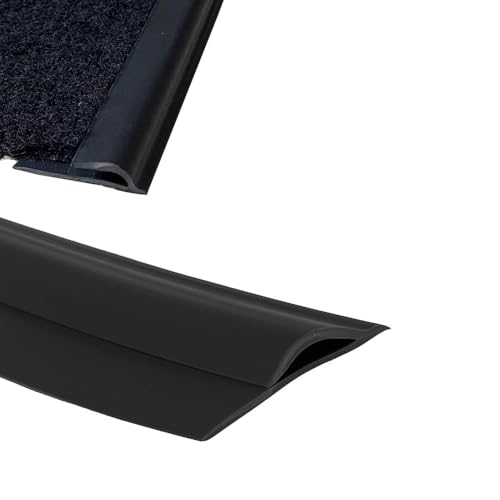 Robuste, Selbstklebende Übergangsleiste aus PVC for den Boden – Glatte Kanten von Teppich zu Fliesen for eine sichere Navigation zu Hause(Black,Length 1m(3.3ft)) von PAAWBW