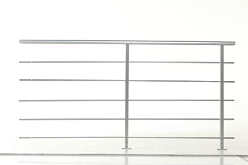 Dolle Geländer mit Handlauf - Set aus Aluminium PAB 81- Balkongeländer - Treppengeländer - Ergänzungspackung Bodenmontage (62,25€/m) für Innen und Außen von PAB 81 DOLLE