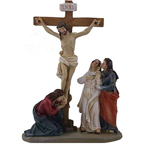Articoli Religiosi by Paben Statua Calvario Crocifissione Gesù con Pie donne cm.16 in resina Presepe Pasquale von PABEN