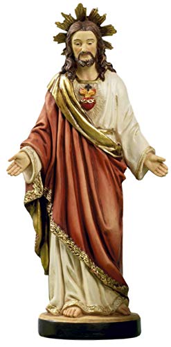 Jesus mit Herz 31 cm Religion Kirche Figur Skulptur aus Poly Neu von PABEN