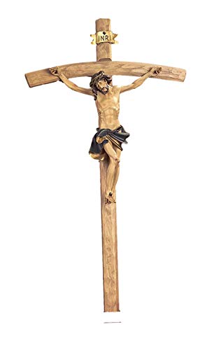 Jesuskreuz Holz 45 cm zum Hängen Jesus Wandkreuz Poly Inri NEU von PABEN