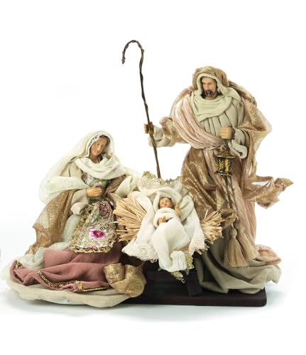 PABEN Weihnachtskrippe aus Stoff und Harz, maximale Höhe 26,5 cm (Nativität) von PABEN