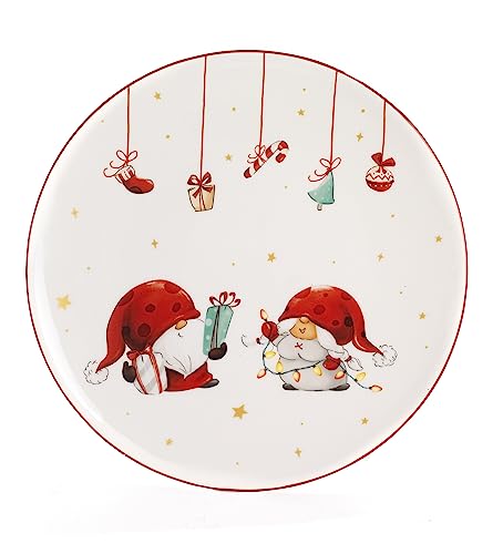 PABEN Weihnachtsteller mit Zwergen, 26,7 cm aus Keramik von PABEN
