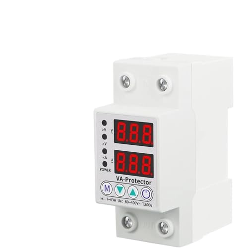 220V 40A/63A Einstellbare Digital Spannungsrelais Hausschutzschalter Überspannungsschutz Überstromschutz Unterstromschutz (63A) von PABVRPYT