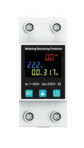 Circuit Breaker 63A Timer Over Current Under Voltage Protection Voltage Current Meter Voice Remote Control Switch von PABVRPYT