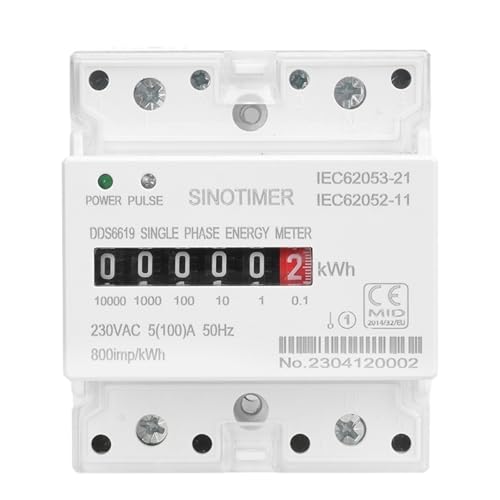 Elektronischer Stromzähler einphasig AC 220V 100A Stromzähler Analoge Verbrauchszähler 50Hz (Analog Typ) von PABVRPYT