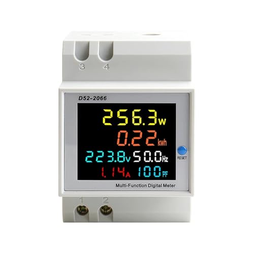 Farb-LCD-Bildschirm Einphasiger intelligenter Haushalts-Wattstundenzähler Führungsschiene Typ 220 V Spannung Strom Leistung Frequenz Faktor Meter(250-450V Built-in CT) von PABVRPYT