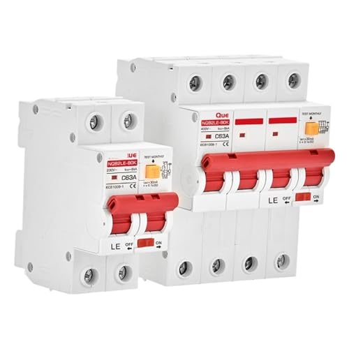 Nanque Automatischer Schalter AC230V 380V Spannung zweiphasig RCD 30mA Leckschutz 10A 16A 20A 25A (4P 220V-240V,32A) von PABVRPYT