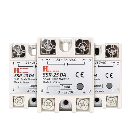 SSR Halbleiterrelais 10A 25A 40A Ausgang 3-32VDC 24-480VAC 220V einphasig DC A AC 40A Relais SSR Kühlkörper SSR 40DA((AC Controls AC) AA,XXL) von PABVRPYT