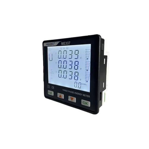 Smart ME337 Energiemessgerät Ein- und Dreiphasen-Stromversorgung LCD-Spulenstromzange Panelmeter(ME337CD2 No coil) von PABVRPYT