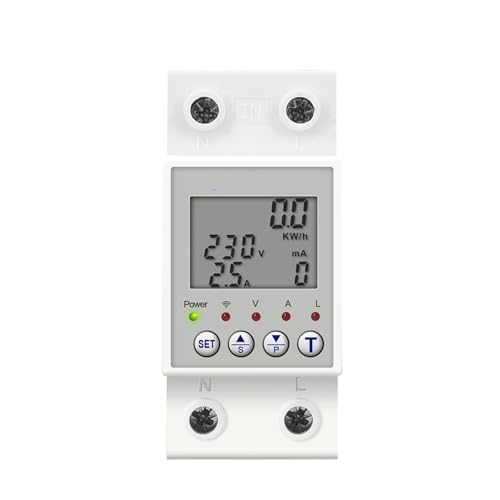 SmartLife 63A 110V 220V Wiedereinschaltbarer Leistungsschalter Stromzähler Timer mit Strom- und Spannungsleckschutz von PABVRPYT