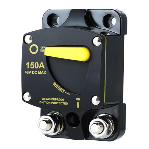 PACHHK Leitungsschutzschalter Sicherung Reset 12-48V DC Auto Audio Verstärker Leitungsschutzschalter Wasserdicht Ersatzteile Zubehör 150A PACHHK Leitungsschutzschalter Sicherung Reset 12-48V DC Auto Audio Verstärker Leitungsschutzschalter Wasserdicht Ersatzteile Zubehör 150A von PACHHK
