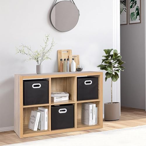 PACHIRA Bücherregal mit 6 Fächern, 36mm Würfelregal Aus Holzwerkstoff Für Wohnzimmer, Freistehender Bücherschrank Aktenregal Stufenregal Büroregal, Offenes Aufbewahrungsregal Für Kleidung, Spielzeug von PACHIRA E-Commerce