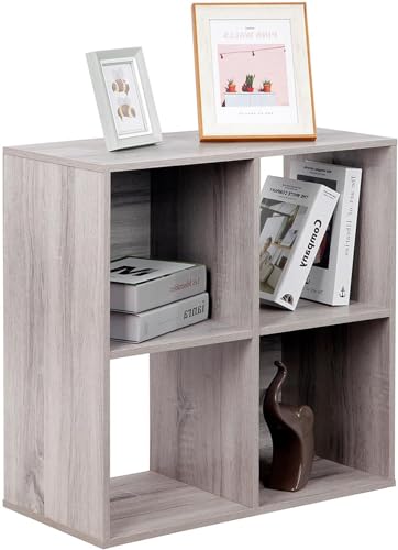 PACHIRA Bücherregal mit 2 Ebenen, 2 * 2 Holz Bücherschrank Stufenregal, Standregal mit 2 Fächern, offenes Aufbewahrungsregal Würfelregal für Kleidung, Spielzeug, Büroregal für Wohnzimmer von PACHIRA E-Commerce