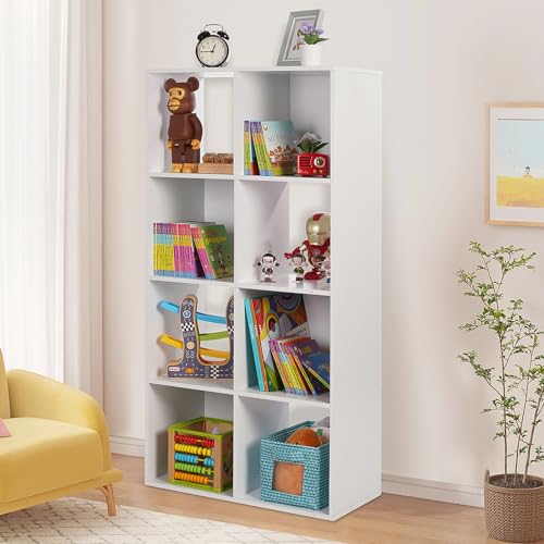 PACHIRA Bücherregal mit 8 Fächern, Würfelregal Aus Holzwerkstoff Für Wohnzimmer, Freistehender Bücherschrank Aktenregal Stufenregal Büroregal, Offenes Aufbewahrungsregal Für Kleidung, Spielzeug von PACHIRA E-Commerce