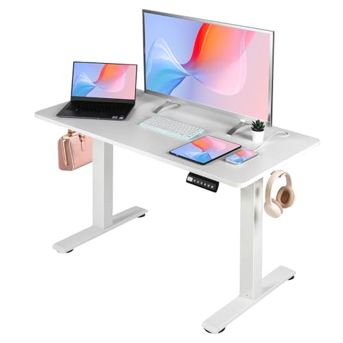 PACHIRA Elektrisch Höhenverstellbarer Schreibtisch, 120 * 60 cm Steh-Sitz-Tisch Mit Memory-Steuerung & LED-Anzeige, Stehpult Mit Haken & Kabelmanagement, Ergonomischer Arbeitstisch Fürs Haus Büro von PACHIRA E-Commerce