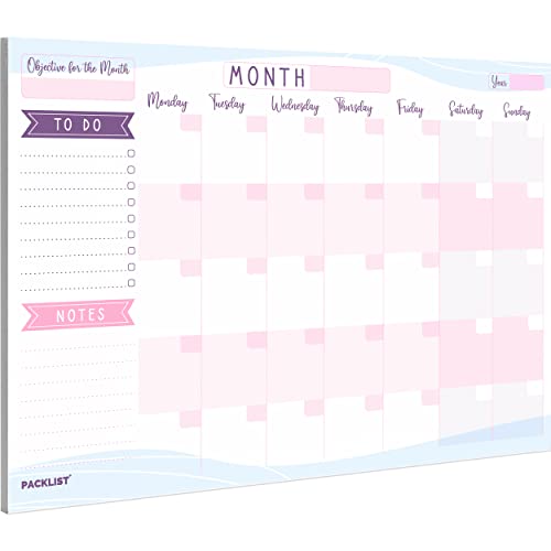 PACKLIST® Monthly Planner Pad A4 for Home, Study, Work & Family Plans - Efficient Planner: Organize Your Schedule, Set Goals and Boost Productivity with this Comprehensive and User-Friendly Plan PACKLIST® Monthly Planner Pad A4 for Home, Study, Work & Family Plans - Efficient Planner: Organize Your Schedule, Set Goals and Boost Productivity with this Comprehensive and User-Friendly Plan von PACKLIST