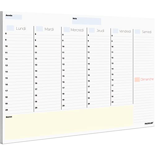 PACKLIST Planning Semaine A4 - Weekly Planner, Agenda To Do List Bloc Note - Agenda Semainier Francais - Planning Hebdomadaire Au Design Exclusif von PACKLIST