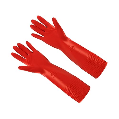 PACKOVE 1 Paar Reinigen Sie Spülhandschuhe Scheuerhandschuhe Für Geschirr Haushaltshandschuhe Geschirrspülhandschuhe Küchenhandschuhe Zum Spülen Von Geschirr Küchenreinigungshandschuhe Rot von PACKOVE
