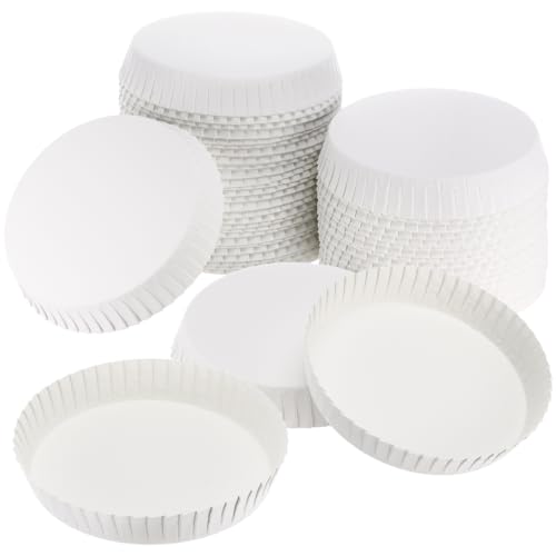 PACKOVE 1 Satz Deckel Für Einweg-pappbecher Mit Schutz Dessertbecher Deckel Tassendeckel Einweggeschirr Gesteckt Getränkebecherabdeckungen Glasabdeckung Trinkglas Papier Weiß 100 Stück von PACKOVE