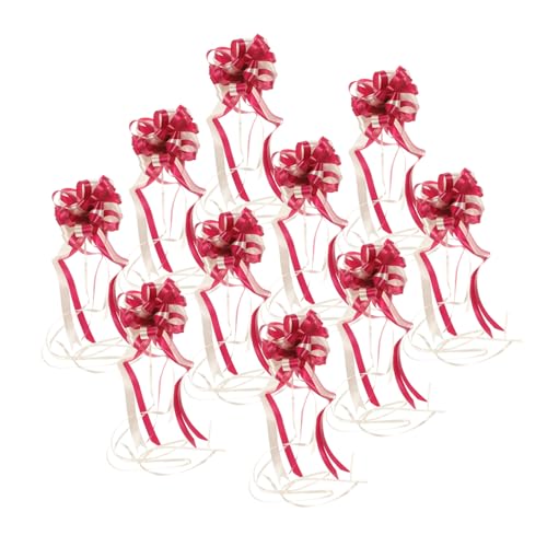 PACKOVE 10 Stück Handgezeichnete Blumen Verpackung Schärpe Chiffon Braut- Rot Dekorationen Stolz Strauß Seide Hochzeit Bögen Bandschleife Wickeln Bogen Coffee von PACKOVE
