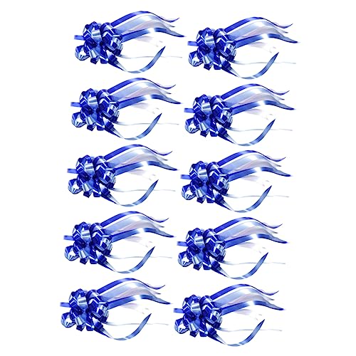 PACKOVE 10 Stück handgezeichnete Blumen Tag Hochzeit Braut- grünes Band Bänder zum Verpacken Chiffon groß Reiz Schleifen Dekoration Bandschleife wickeln Bogen Blue von PACKOVE