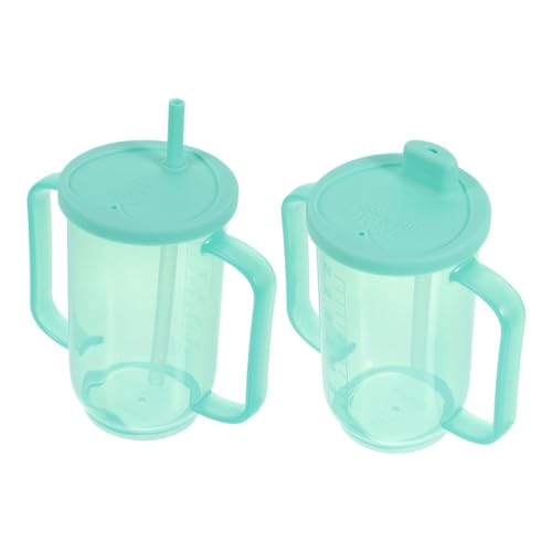 PACKOVE 2Stücke Auslaufsichere Schnabeltasse für Senioren Ergonomischer Trinkbecher für Ältere Menschen mit Strohhalm Pflegebecher für Behinderte Flüssigkeitsverabreichung von PACKOVE