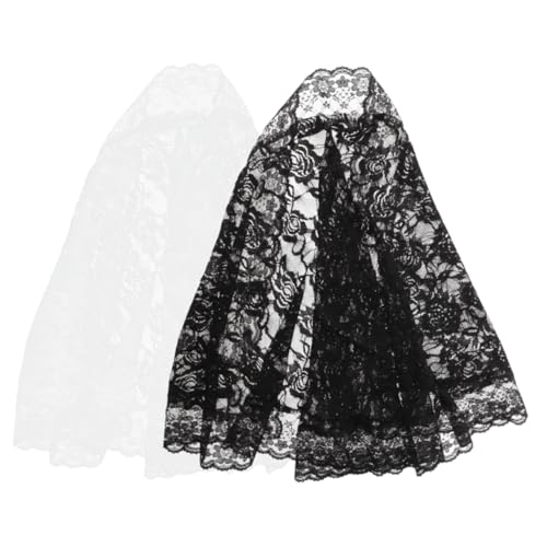 PACKOVE 2 Stück Hochzeitsschleier Teilig Romantischer Spitzenkopfputz für Frauen Schwarze und Weiße Designs für Hochzeiten und Junggesellinnenabschiede mit Einzigartigen Floralen Mustern PACKOVE 2 Stück Hochzeitsschleier Teilig Romantischer Spitzenkopfputz für Frauen Schwarze und Weiße Designs für Hochzeiten und Junggesellinnenabschiede mit Einzigartigen Floralen Mustern von PACKOVE
