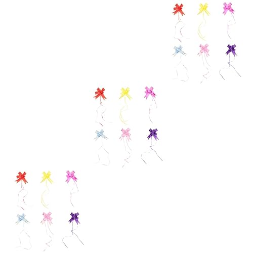PACKOVE 3 Sätze 3Er Set Dekoschleifen Glitzer Curling Twist Blaue Schleifen Geburtstag Rosa Schleife Hochzeitsdeko Geschenkverpackung Schleife Goldrand Schleife Glänzend 6 Stück * 3 von PACKOVE